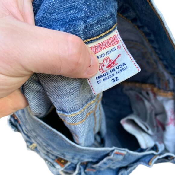 VINTAGE True Religion Jeans Size 32 STRAIGHT Blue - Picture 2 of 10